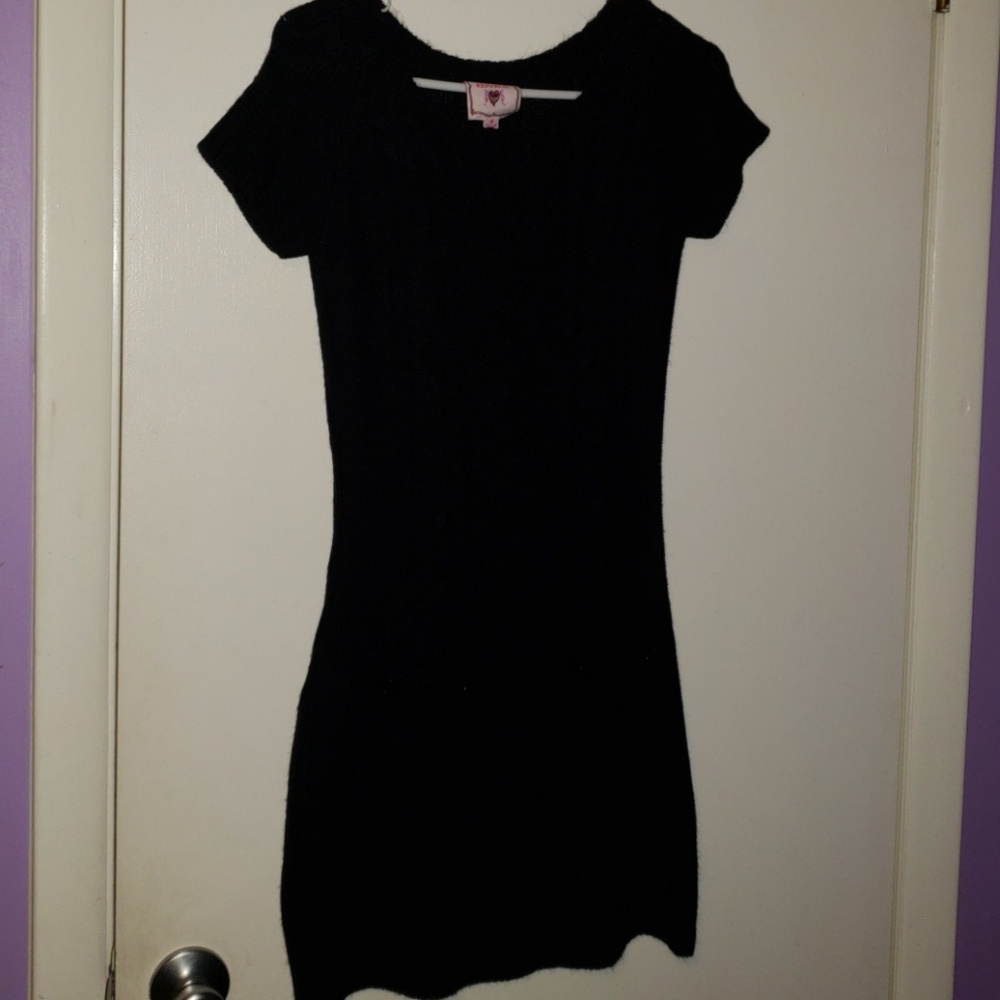 Black wool dress